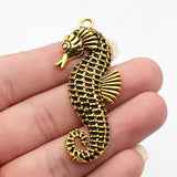2pcs 64x29mm 2 Colors Antique Silver Color Antique Gold Color Hippocampal Charms For DIY Jewelry Making