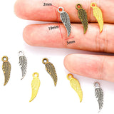 70pcs 6 Color Small wings Charm Alloy Metal For earring necklace Pendants DIY Handmade Jewelry Accessories Making 19*5mm D405