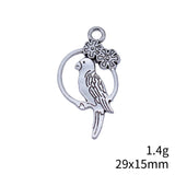 20pcs 29x15mm 3 Colors Antique Bronze Color Antique Silver Color Antique Gold Color Double-Sided Flower And Bird Charms