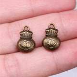10pcs 10x15mm 2 Colors Antique Bronze Color Antique Silver Color Chinese Lucky Bag Charms For DIY Jewelry Making