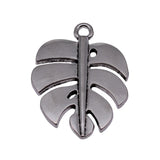 5pcs 42x32mm 2 Colors Antique Silver Color Rhodium Color Monstera Leaf Pendant For DIY Jewelry Making