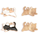 10pcs 17 styles animal Enamel Alloy cat Charm Earring Pendant DIY Keychain Necklace Jewelry Accessories W478