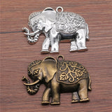 1pcs 74x50mm 2 Colors Antique Bronze Color Antique Silver Color Elephant Charms For DIY Jewelry Making