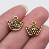 10pcs 14x13mm 2 Colors Antique Silver Color Antique Gold Color Ingots Charms For DIY Jewelry Making