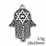 4pcs 28x19mm 2 Colors Antique Bronze Color Antique Silver Color Hand With Star Of David Charms For DIY Jewelry Making