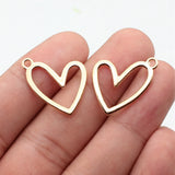 20pcs 22x20mm 5 Colors Geometric Openwork Heart Charms For DIY Jewelry Making