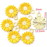 10pcs 20 styles Zinc alloy Metal Enamel bee honeycomb sunflower charm For Bracelet Necklace Key Chain Pendant DIY Jewelry Making