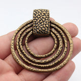 1pcs 67x63mm 5 Colors Multi-Layered Hammered Circular Pendant For DIY Jewelry Making