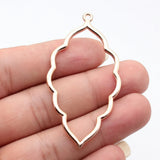 4pcs 65x34mm 4 Colors Kc Gold Color Hollow Leaf-Shaped Pendant