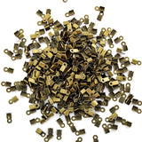 200pcs 3x6/4x9mm Crimp beads cove clasps Cord End Caps String Ribbon leather Clip Foldover For Necklace Connectors