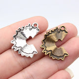 10pcs 26x19mm 2 Colors Antique Bronze Color Antique Silver Color Pleated Earrings Charms For DIY Jewelry Making