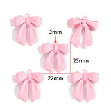 10Pcs Pink Bow Pendant Premium Alloy Jewelry Components for DIY Necklaces Earrings Bracelets and Other Jewelry Making Materials