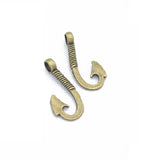 10pcs 5 Colors Fish hook Charms For Bracelet Earring necklace Pendants DIY Handmade Jewelry Accessories Making 31*13mm H11