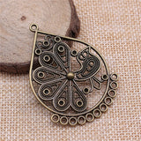 2 conectores para pendientes de color bronce antiguo de 55 x 38 mm para hacer joyas hechas a mano.