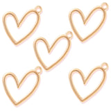 15pcs 5 Color Oblique Hollow heart shaped Charm for Necklace Keyring Pendant  DIY Handmade Jewelry Accessories 25*21mm A134
