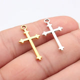 40pcs 28x13mm 2 Colors Antique Silver Color Antique Gold Color Cross Charms For DIY Jewelry Making