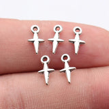 100pcs 11x6mm 5 Colors Cross Star Charms For DIY Jewelry Making