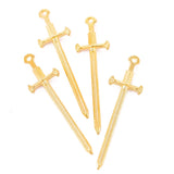 10pcs 7 colors  55*16mm Alloy Antique Knight Sword Charms for Jewelry Making DIY Handmade Weapons Personality Necklace Pendant