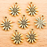 30pcs 7 colors sunflower Charms for Fashion Earrings Necklaces Bracelet Pendants DIY Jewelry Making Accessories 15*12mm Q1153
