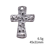 5pcs 45x31mm 2 Colors Antique Silver Color Antique Gold Color Hammered Cross Pendant For DIY Jewelry Making