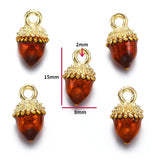 5PCS Enamel Squirrel Pinecone Charms Alloy Animal for Earrings Bracelet necklaces Pendants DIY Jewelry Making accessories W420