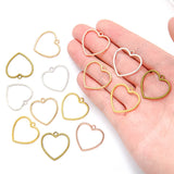 20pcs 5 colors hollow Hearts Charms Necklace Pendant Bracelet Jewelry Making Handmade Crafts diy Supplies 25*25mm
