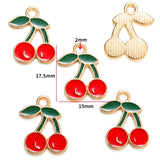 5pcs 20style Red Black Cherry Acrylic Stereo Oil Enamel DIY Charms for Bag Earring Necklace Jewelry Making Handmade Pendant W428