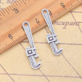 20 piezas herramientas de dijes llave inglesa 32x8mm colgantes de Color plata antigua para hacer joyería tibetana hecha a mano DIY