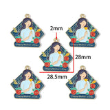 10pcs Colorful Drip-Style Alloy Pendants for Father's Day & Mother's Day DIY Keychain & Bracelet Jewelry Accessories W578