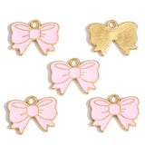 10pcs 18*14mm 7 colors Enamel Alloy bow Charm Earring Pendant DIY Keychain Necklace Jewelry Accessories W471