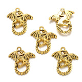 10Pcs  Alloy Flying Dragon charm For Bracelets Necklaces Key buckle Pendant Diy Jewelry Making 21*22mm D818