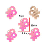 20-Piece Heart-Shaped Pink Valentine's Day Alloy Enamel Pendant DIY Necklace Bracelet Charms Jewelry Making Accessories W627