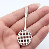 2pcs 82x26x5mm 4 Colors Rhodium Color Badminton Racket Charm