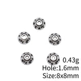 50pcs 8x8mm Antique Silver Color Star & Moon Flower Bead Caps Pendant For DIY Jewelry Making Handmade Jewelry Findings