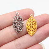 20pcs 27x12mm 2 Colors Antique Silver Color Gold Color Leaf Charms For DIY Jewelry Making