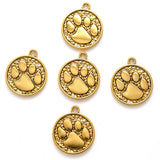 10pcs 5 Color circular Dog footprints Charm DIY Key Chain Bracelet Necklace Pendant  Jewelry Handmade Accessories 22*19mm D9336