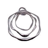 1pcs 71x70mm 2 Colors Antique Silver Color Rhodium Color Three-Layered Irregular Hammered Circle Pendant