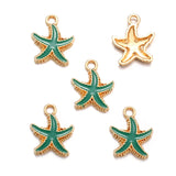 10Pcs 10Colors Zinc alloy Metal Enamel Starfish For Pendant Bracelet Necklace DIY Jewelry Making  18*15mm W237