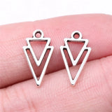 40pcs 16x9mm 3 Colors Antique Silver Color Kc Gold Color Rhodium Color Hollow Triangle Geometry Charms