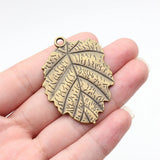 2pcs 50x35mm 2 Colors Antique Bronze Color Antique Silver Color Leaf Charms For DIY Jewelry Making