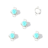 20Pcs Resin Roses 17.5*12mm Alloy Connectors Necklace Metal Chain Links Bracelet Jewelry Making DIY Decorative Gifts W564