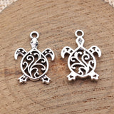 20pcs 21x15mm 2 Colors Antique Silver Color Antique Gold Color Turtles Charms For DIY Jewelry Making