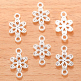 25pcs 7 Color exquisite Double hole flower Charm for Bracelet Necklace Pendant  DIY Handmade Jewelry Accessories 18*10mm Q1155
