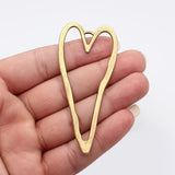 2pcs 84x37mm 5 Colors Hollow Heart Charms For DIY Jewelry Making