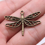 4pcs 34x25mm 2 Colors Antique Bronze Color Antique Silver Color Dragonfly Charms For DIY Jewelry Making