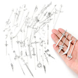 10-50pcs Mixed Styles Antique Knight Sword Anime weapon Charm for Jewelry Making DIY Handmade Weapons Personality Necklace