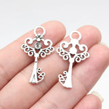 20pcs 33x18mm 2 Colors Antique Bronze Color Antique Silver Color Heart Key Charms For DIY Jewelry Making