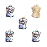5pcs 21*15mm/23*15mm 14 colors Enamel Alloy dog Charm Earring Pendant DIY Keychain Necklace Jewelry Accessories W533