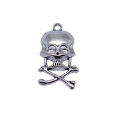 5pcs 37x21mm 2 Colors Antique Bronze Color Antique Silver Color Skull Charms For DIY Jewelry Making