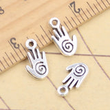 30 Uds. De dijes con tornillo en espiral, hélice de mano de 15x8mm, colgantes de Color plata tibetana, fabricación de joyería antigua, artesanía hecha a mano DIY